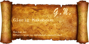Gierig Makabeus névjegykártya