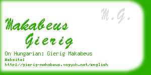 makabeus gierig business card